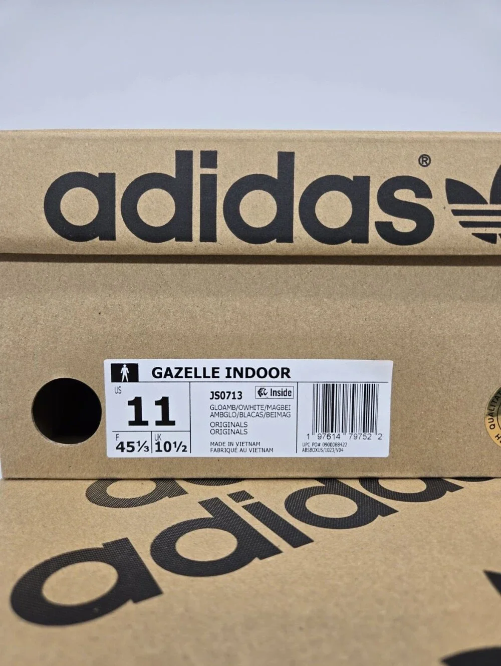 adidas Men's Gazelle Indoor JS0713 Glow Amber Off White Shoes Size 11 New